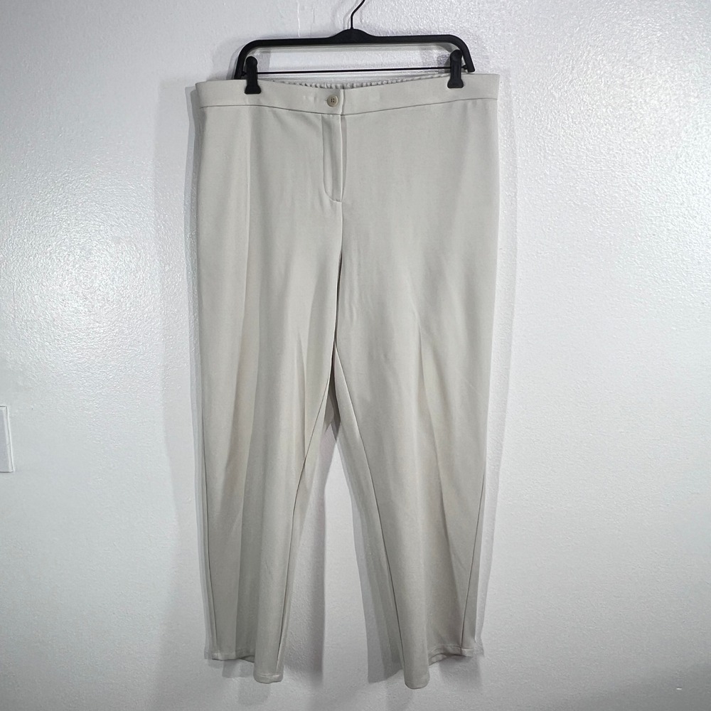 Eileen Fisher Flex Tencel Ponte Straight Pant XL Bone Beige Stretch Ankle Length